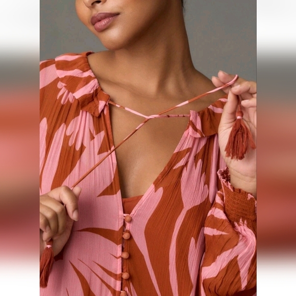 Anthropologie NWTs The Marais Printed Chiffon Maxi Dress - Picture 10 of 12